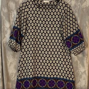 Beautiful Rich Looking Rachel Kate Brand Print Pattern Dress 3/4 Sleeves Size- S